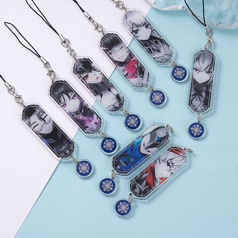 Phone Accessories Keychain - 8 Pezzi Portachiavi Anime Genshin Impact